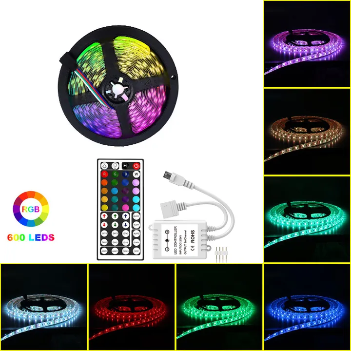 شريط تحكم عن بعد مرن SX gb SMD 5m m Led . SX gb SMD 5m m Led Strip Flexible Remote Control IP65 Waterproof IR 44Key Remote RGB LED Strip Light Kit