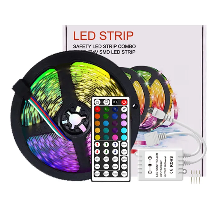 شريط تحكم عن بعد مرن SX gb SMD 5m m Led . SX gb SMD 5m m Led Strip Flexible Remote Control IP65 Waterproof IR 44Key Remote RGB LED Strip Light Kit
