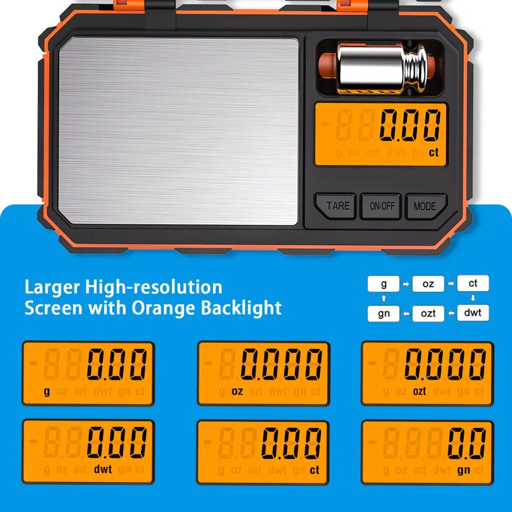 0.01g - 200g Digital Mini Pocket Scales With Calibration Weight