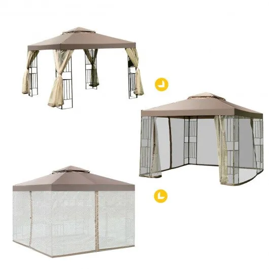 10' x 10' Awning Patio Screw-free Structure Canopy Tent