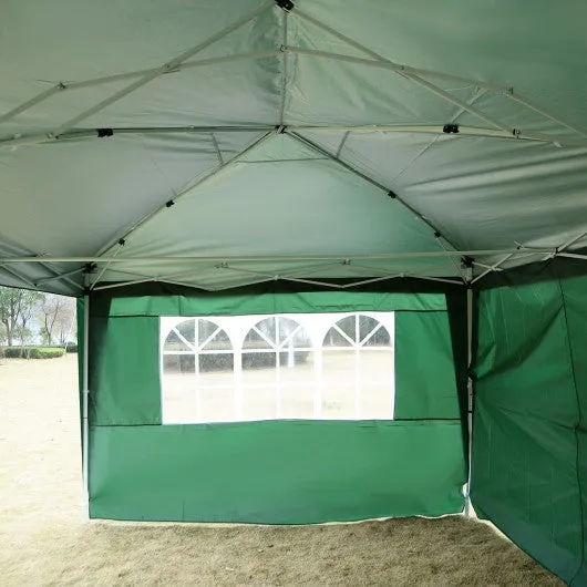 10' x 20' Total Iron Folding Wedding Tent with Cloth-Green