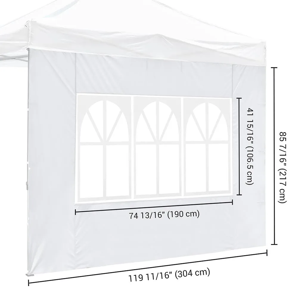 1080D Sidewall w/ Window for Pop Up Canopy 10'Lx7'H