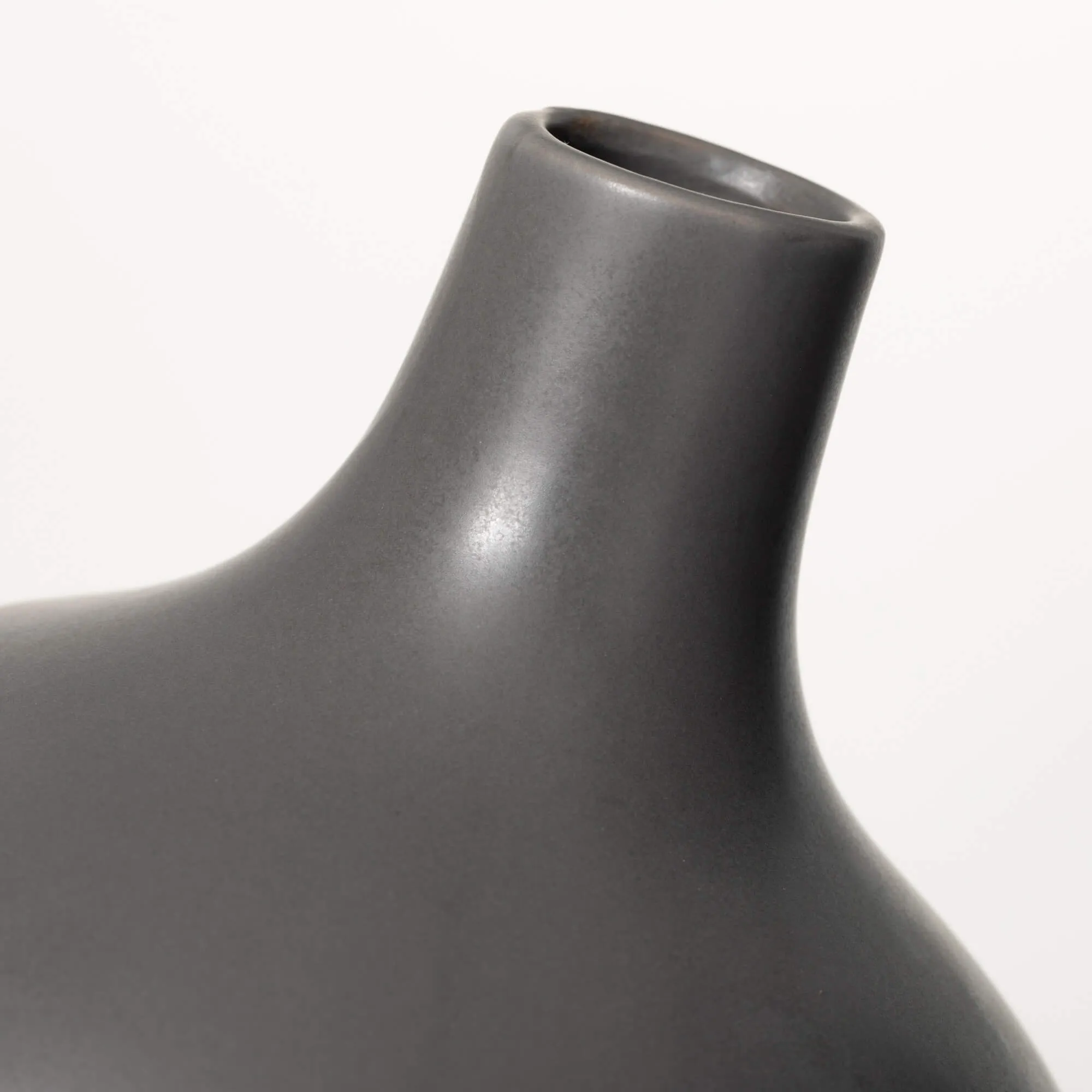 12"H Sullivans Matte Charcoal Jug Vase, Gray