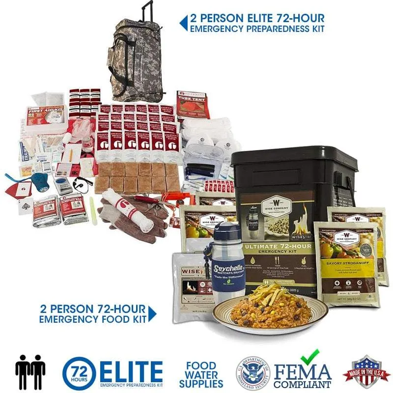 2 Person Elite Bundle (Food,Water, and Supplies) (72 Hour)