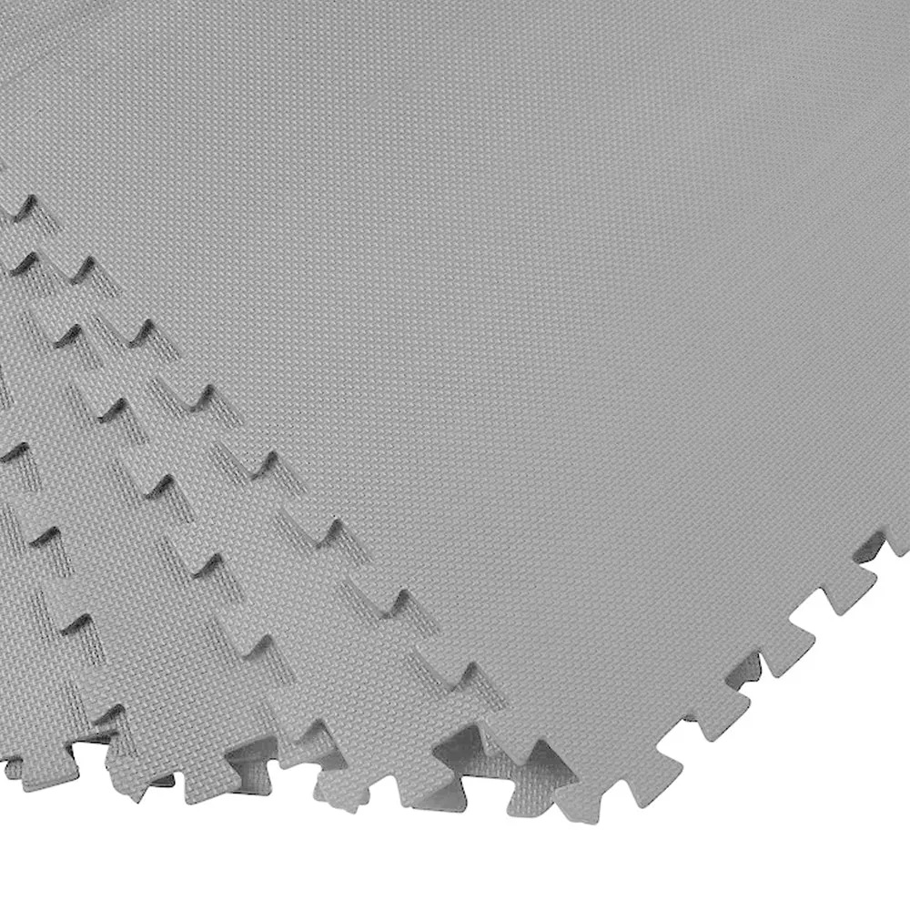 20 Sq Ft Gray Foam Interlocking Exercise Gym Floor Mat Protective Tile Flooring