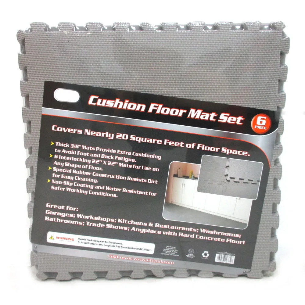 20 Sq Ft Gray Foam Interlocking Exercise Gym Floor Mat Protective Tile Flooring