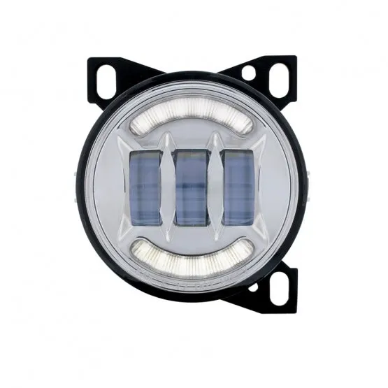 4 1/4" Chrome Round LED Fog Light with LED Position Light Bar