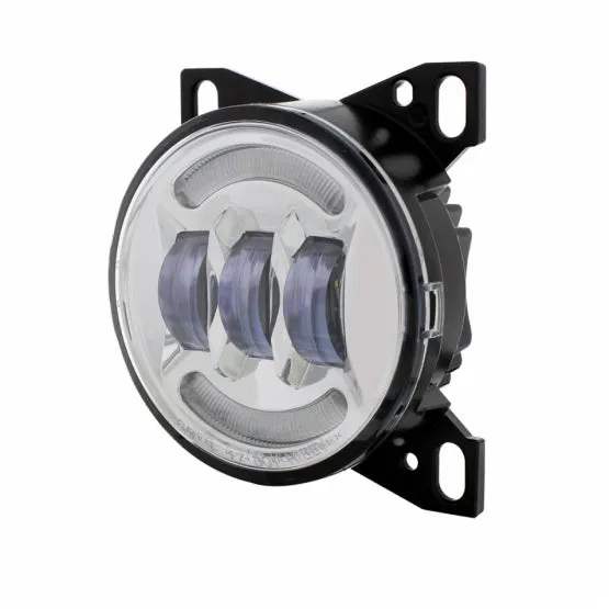 4 1/4" Chrome Round LED Fog Light with LED Position Light Bar