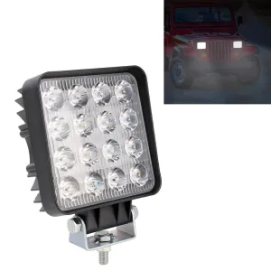 48W LED Work Light | 4000Lm | 16 LEDs | White Light | IP67 Waterproof | SUV & Off-Road | DC 10-30V | Black