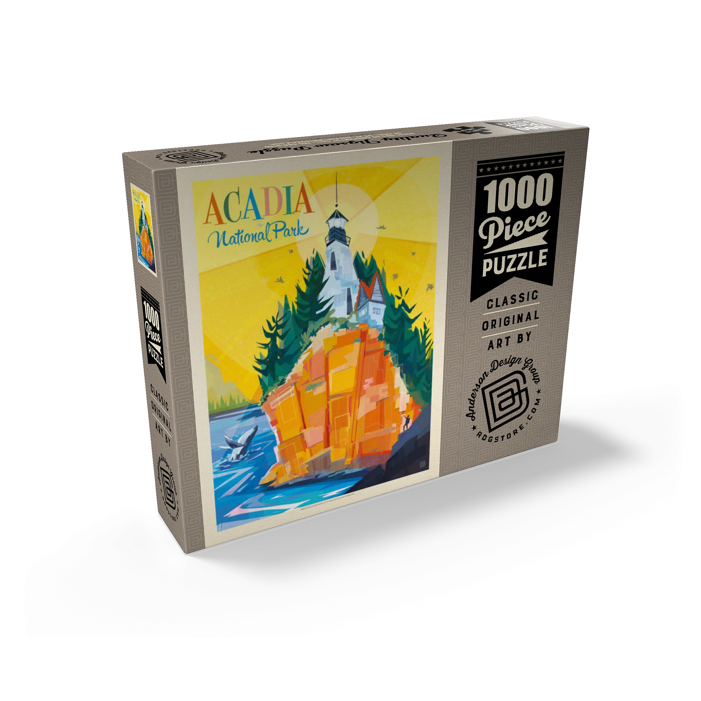 Acadia National Park: Lighthouse (Mod Design), Vintage Poster
