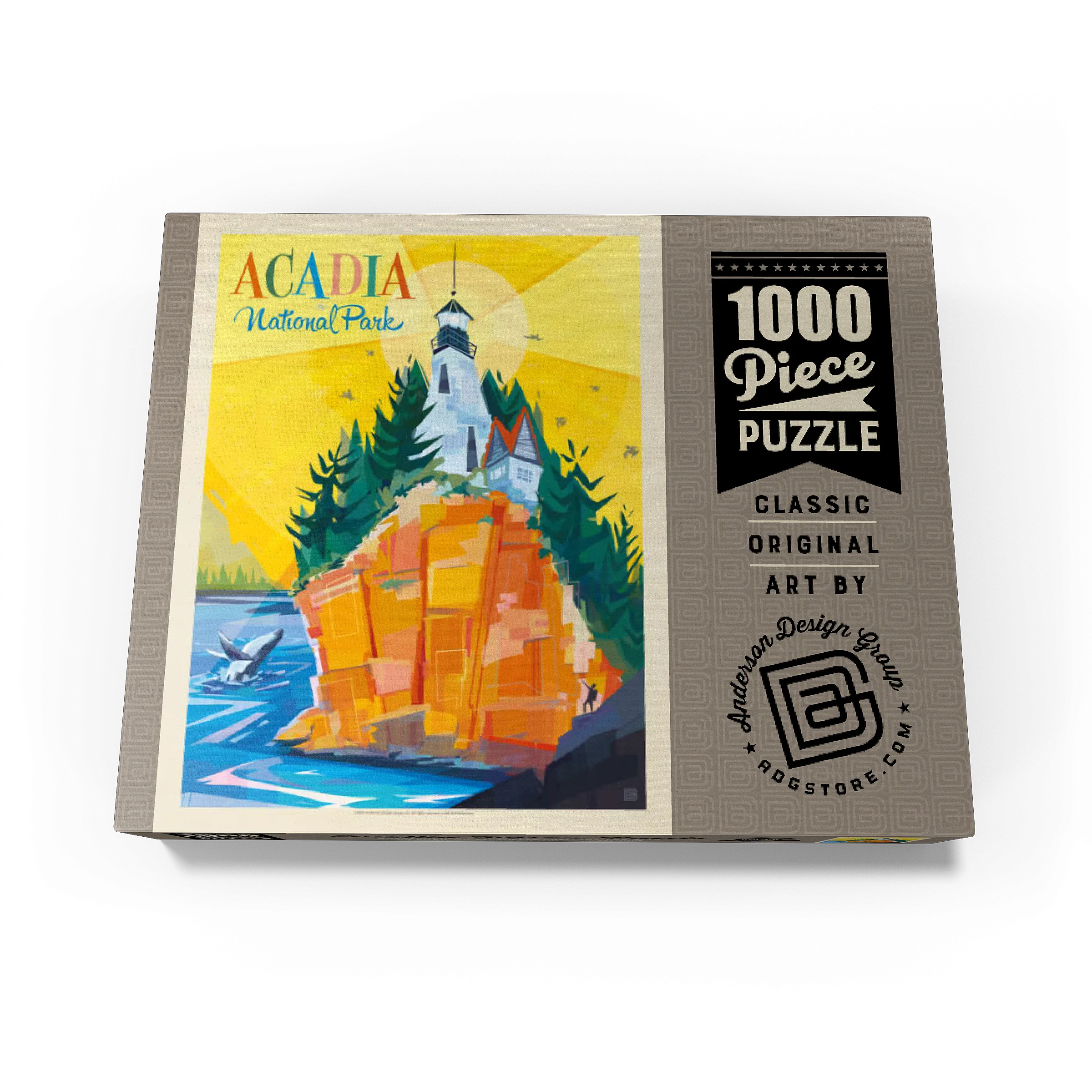 Acadia National Park: Lighthouse (Mod Design), Vintage Poster