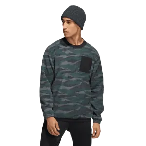 Adidas Texture-Print Crew Sweatshirt - Black