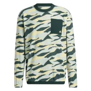 Adidas Texture-Print Crew Sweatshirt - Green