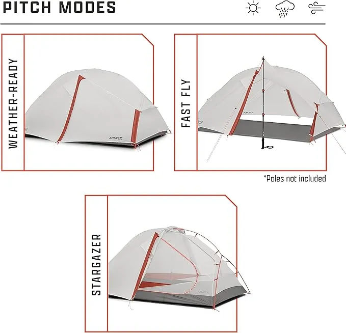 AMPEX Backpacking Tent | Camping Tent Lightweight Backpacking Tent Waterproof Windproof Easy Setup Outdoor Tents for Ultralight Camping Hiking Travel