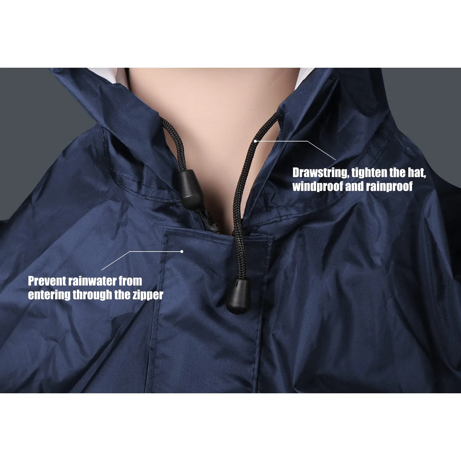 Anyoo Waterproof Wheelchair Poncho Cover Lightweight Rain Poncho Cape Shield with Elastics Provide Dry Protection for Wheelchairs dark blue