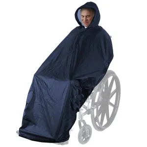 Anyoo Waterproof Wheelchair Poncho Cover Lightweight Rain Poncho Cape Shield with Elastics Provide Dry Protection for Wheelchairs dark blue