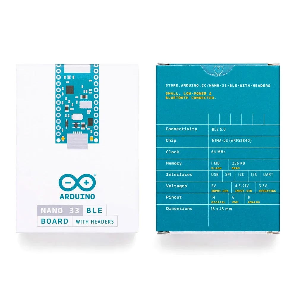 Arduino Nano 33 BLE Rev1 (with headers) [discontinued]