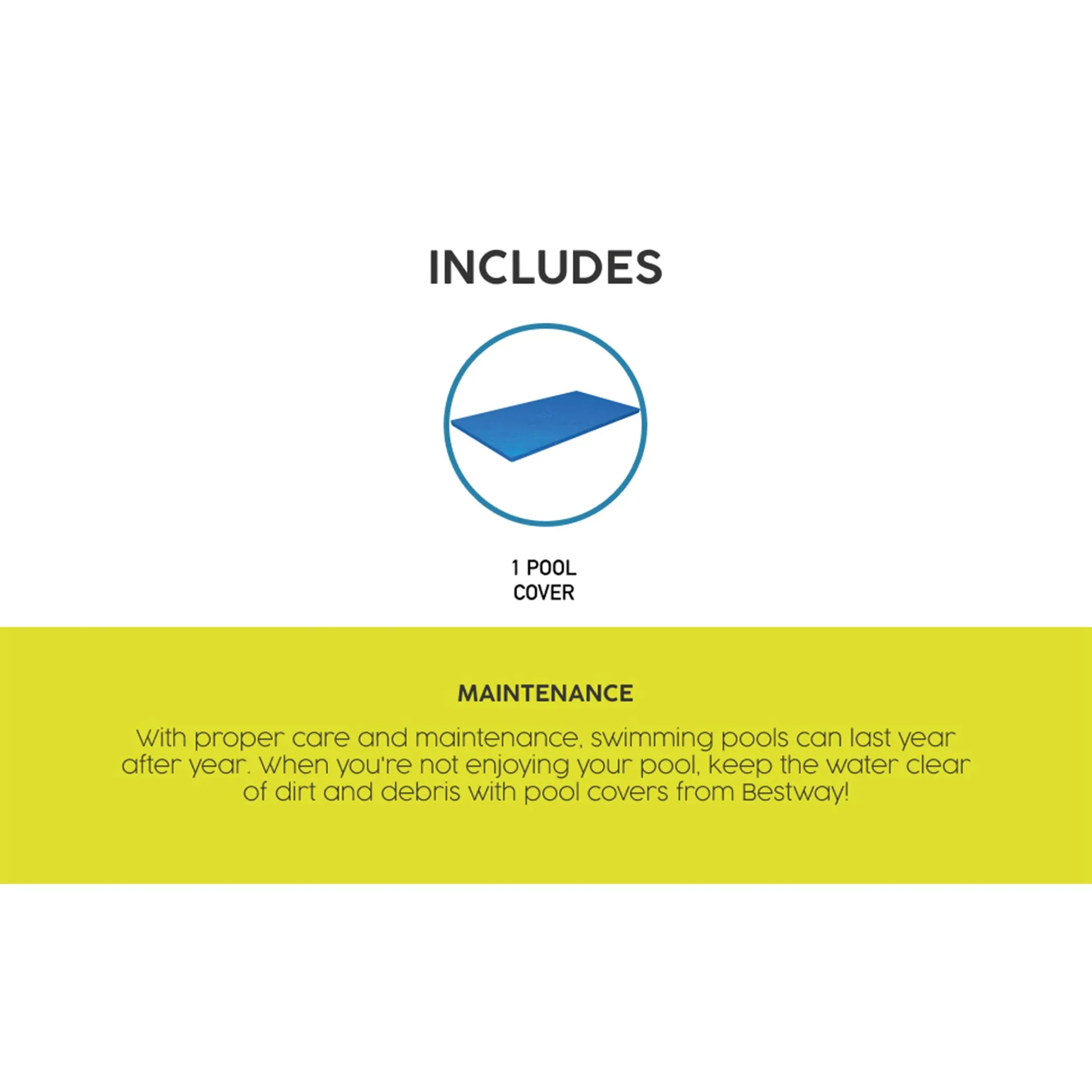 Bestway 157 x 83 Inch Above Ground Pool Tarp Cover for Steel Pro Pool (Open Box)