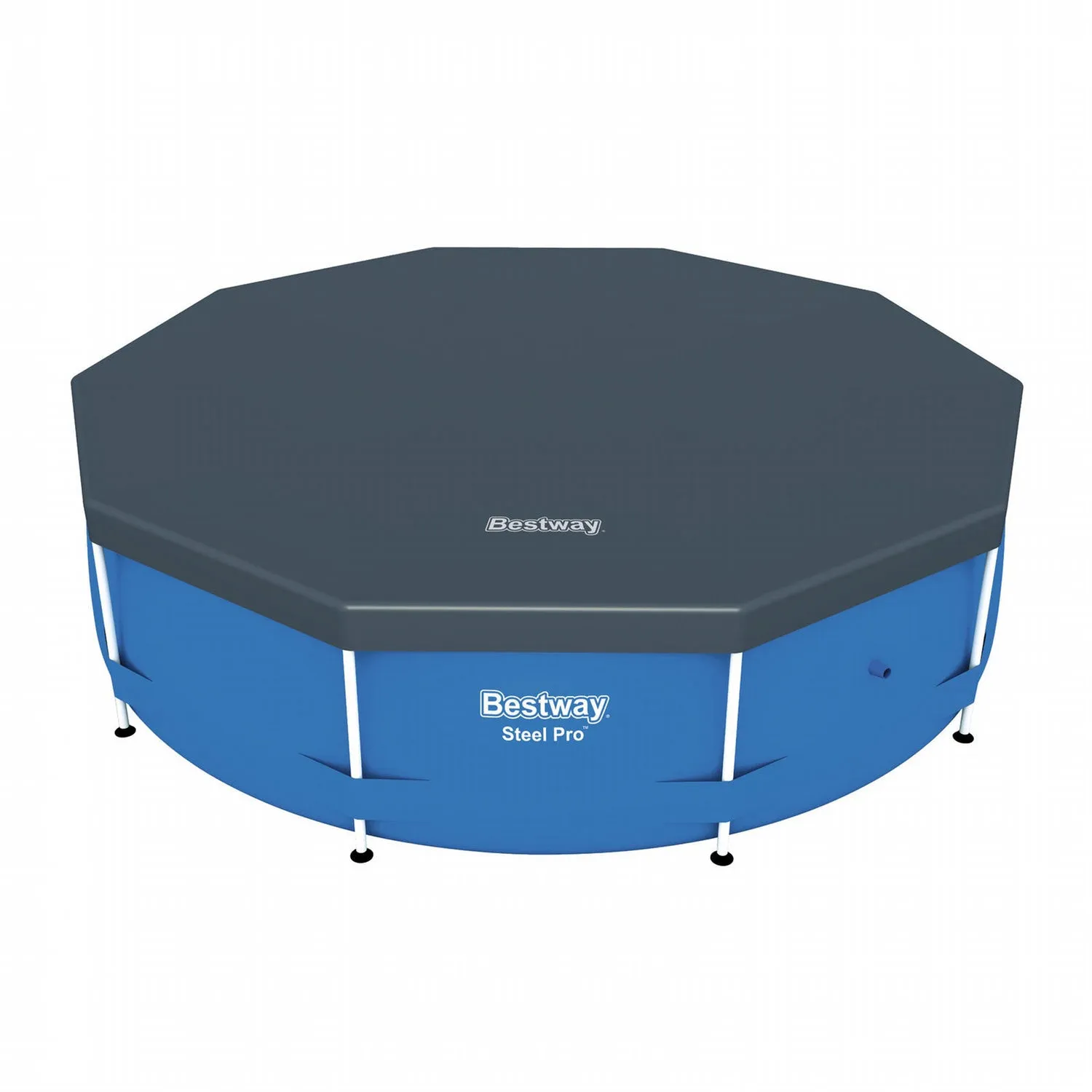 Bestway Round PVC 10 Foot Pool Cover for Above Ground Pro Frame Pools (2 Pack)