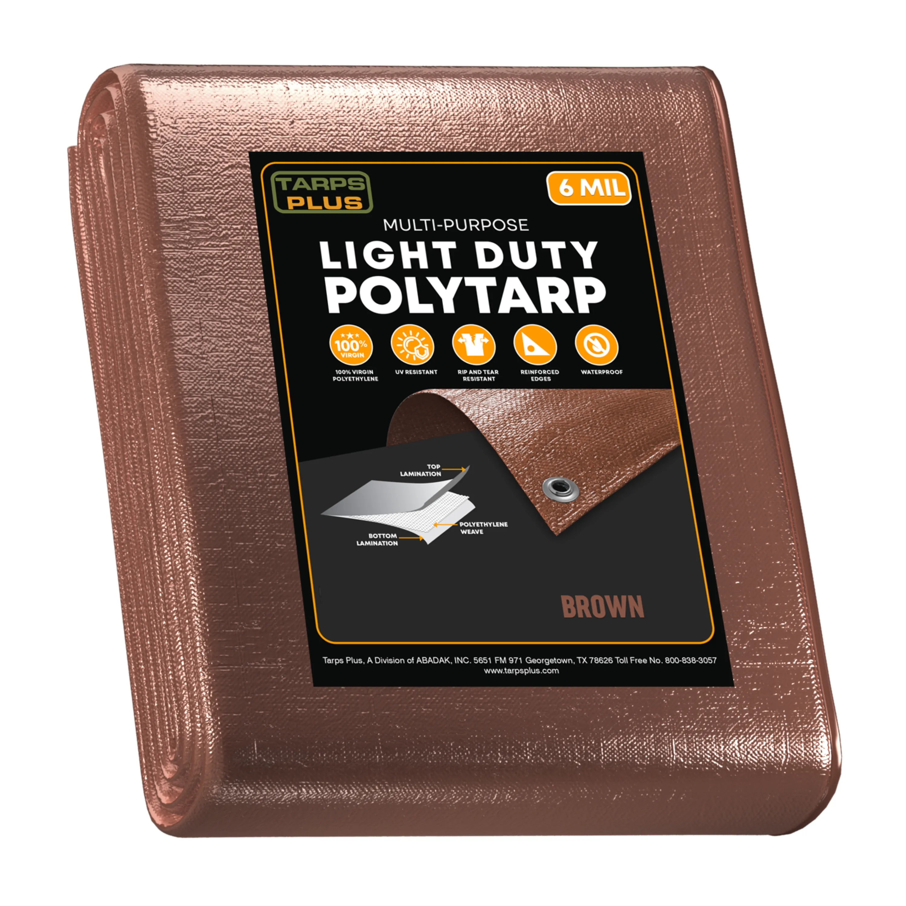 Brown Poly Tarp 40' x 60'