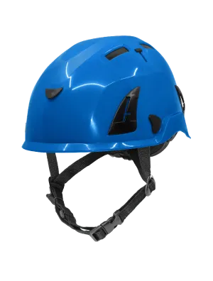 Bullhead Safety™ Head Protection Blue Type 2 Climbing Style Protective Helmet with Optional Venting, a Four-Point Chin Strap, and a Ratchet Suspension - HH-CH2-B