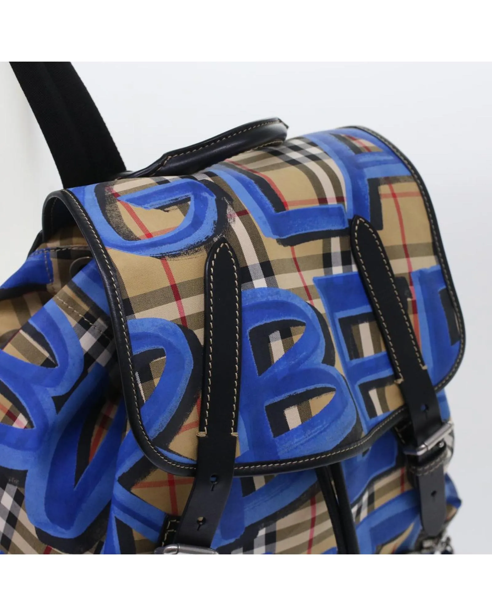 Canvas and Leather Graffiti Backpack