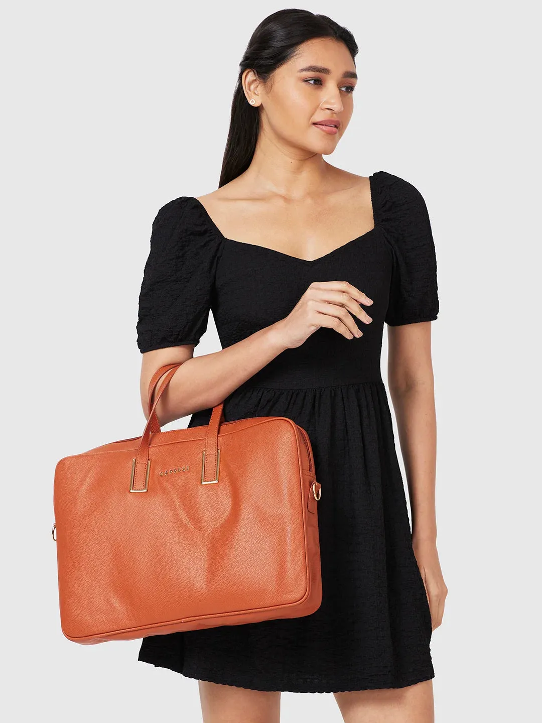 Caprese Cora Laptop Tote Large Tan