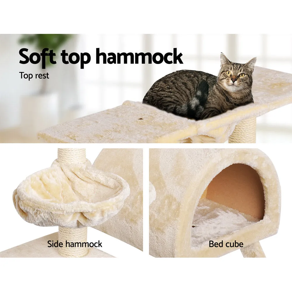 Cat Tree Trees Scratching Post Scratcher Condo Tower House Bed 100cm - Beige