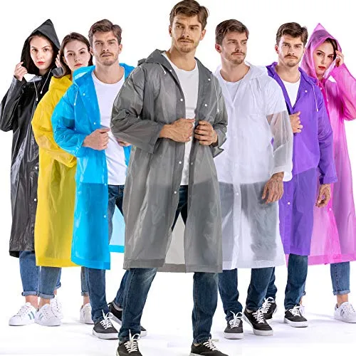 CeroPro Rain Coats for Adults Reusable - 2 Pack EVA - Grey