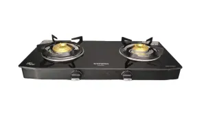 Crompton CKT-FPR652-MSB 2 Burner Gas Stove | Wide Body Design | 1 Medium and 1 Small Brass Burners