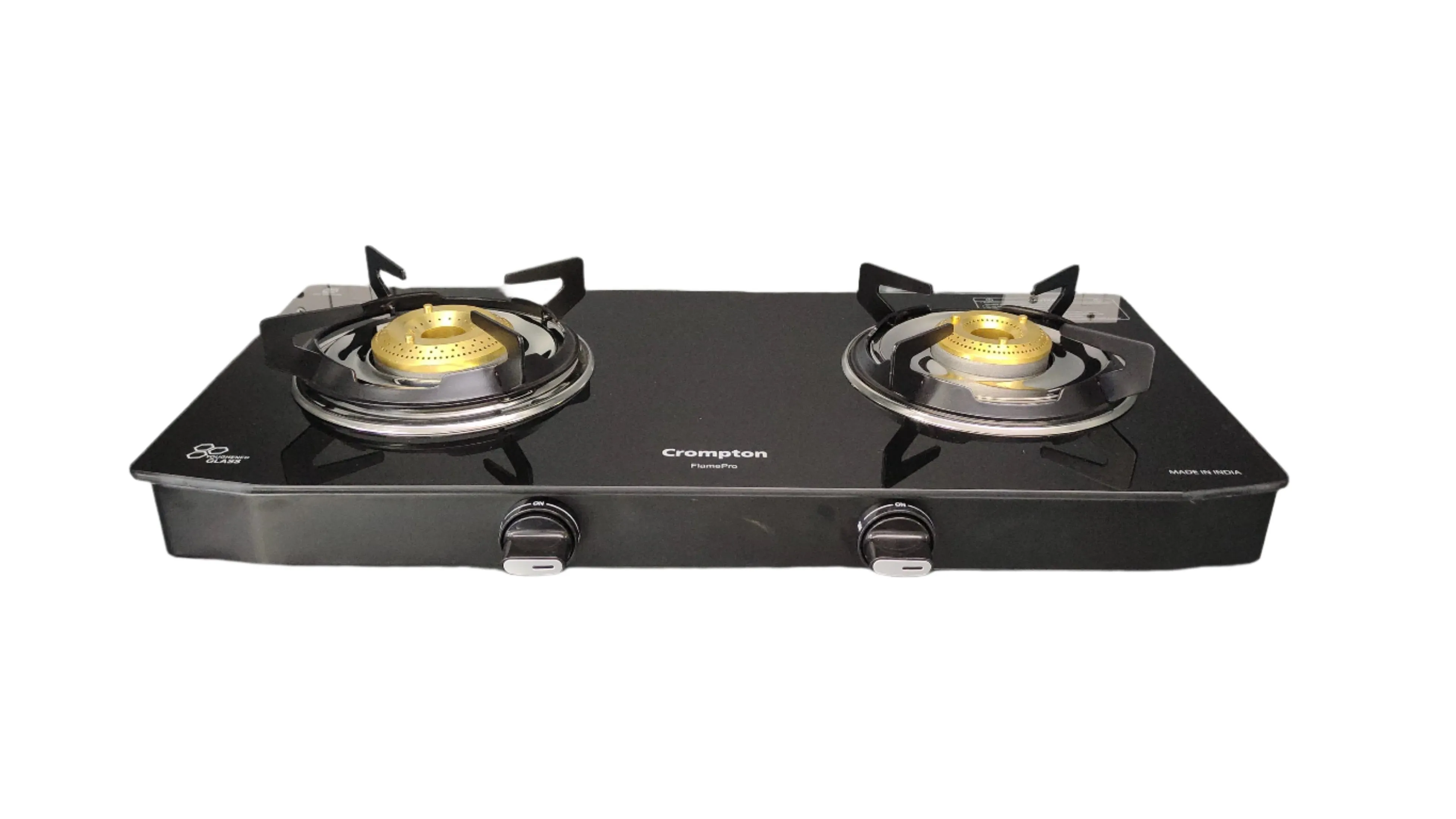 Crompton CKT-FPR652-MSB 2 Burner Gas Stove | Wide Body Design | 1 Medium and 1 Small Brass Burners