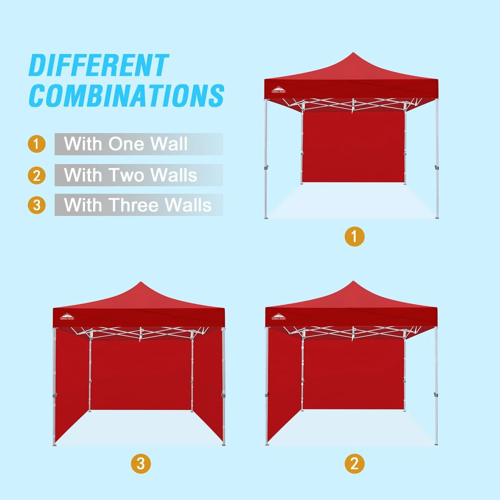 EAGLE PEAK Wall Panel/Sunwall for 10x10 Heavy-Duty Commercial Canopy Tent, Replacement Sidewall for Marketplace Sun Shelter, 1 Sidewall Only