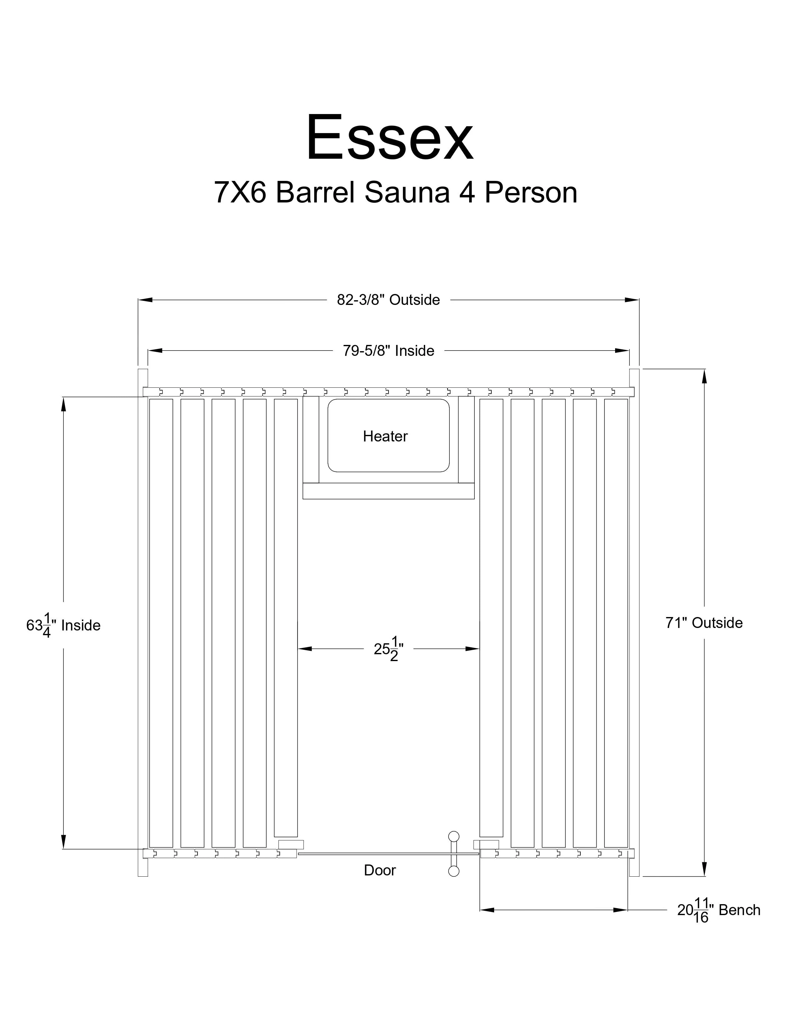 Essex 4 Person Barrel Sauna