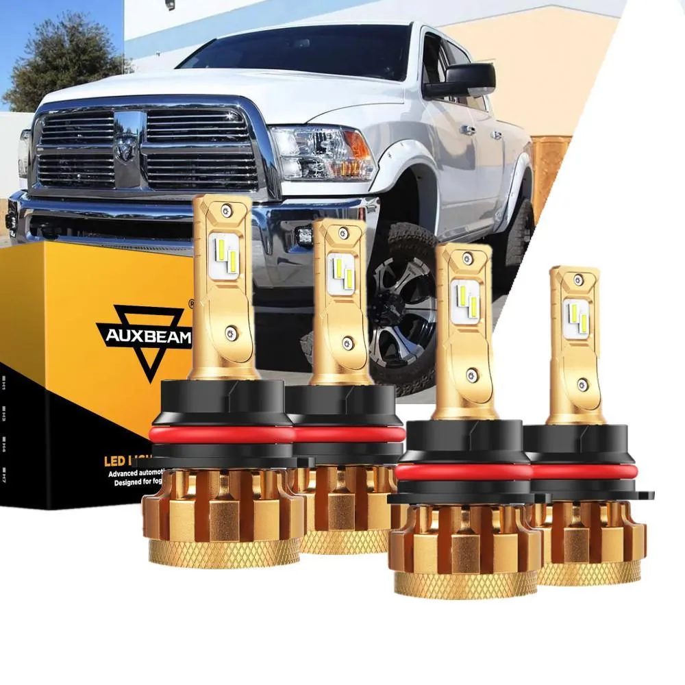 For 2000-2001 Dodge Ram 1500(with 4 headlamps) F-16 Plus Series Built-in Canbus Automotive Grade 14000LM LED Light Bulbs High Low Beam Bundle