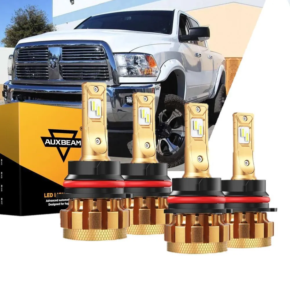 For 2000-2001 Dodge Ram 2500(with 4 headlamps) F-16 Plus Series Built-in Canbus Automotive Grade 14000LM LED Light Bulbs High Low Beam Bundle