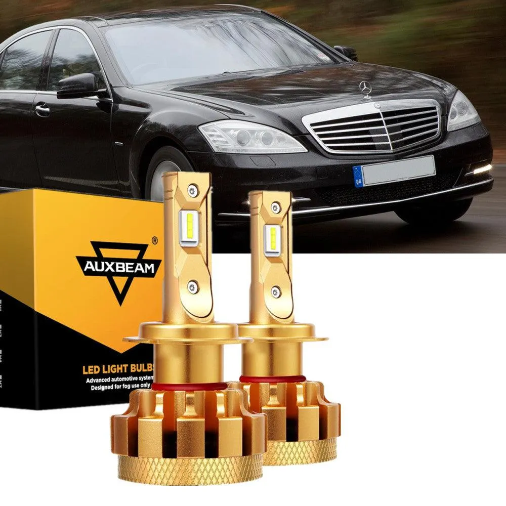 For 2000-2006 Mercedes-Benz S500 with Halogen Headlamps F-16 Plus Series Built-in Canbus LED Light Bulbs High Low Beam Bundle