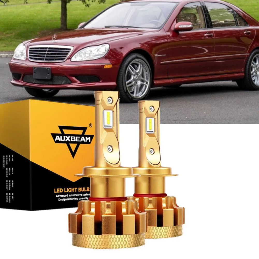 For 2001-2006 Mercedes-Benz S55 AMG with Halogen Headlamps F-16 Plus Series Built-in Canbus LED Light Bulbs High Low Beam Bundle
