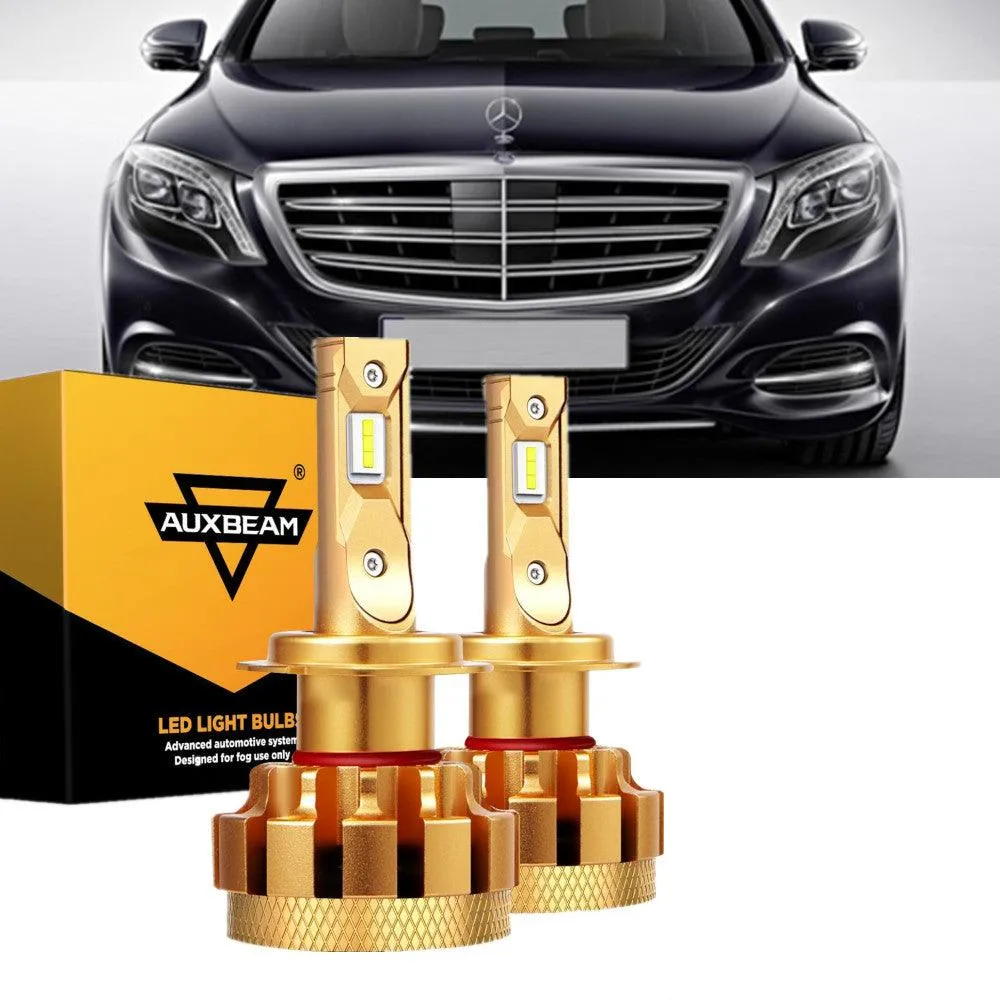For 2001-2006 Mercedes-Benz S600 with Halogen Headlamps F-16 Plus Series Built-in Canbus LED Light Bulbs High Low Beam Bundle
