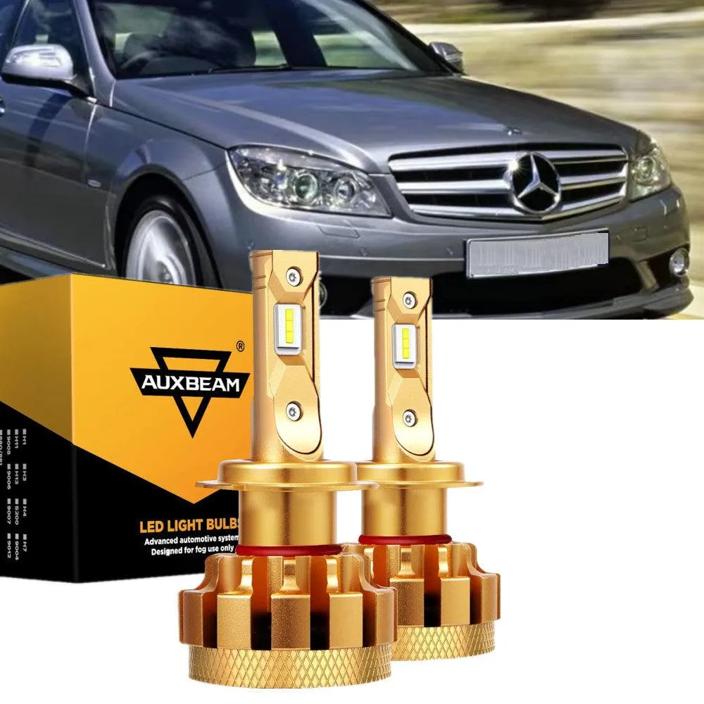 For 2006-2015 Mercedes-Benz C350 with halogen headlamps LED Light Bulbs High Low Beam Bundle