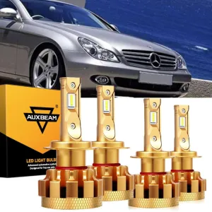 For 2006 Mercedes-Benz CLS500 with Halogen Headlamps F-16 Plus Series Built-in Canbus LED Light Bulbs High Low Beam Bundle