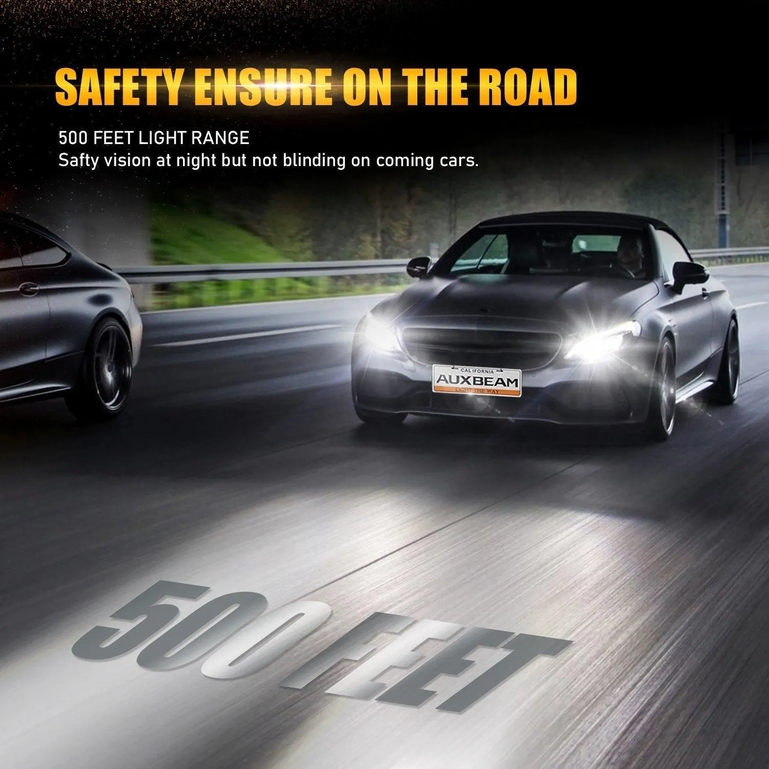 For 2006 Mercedes-Benz CLS500 with Halogen Headlamps F-16 Plus Series Built-in Canbus LED Light Bulbs High Low Beam Bundle