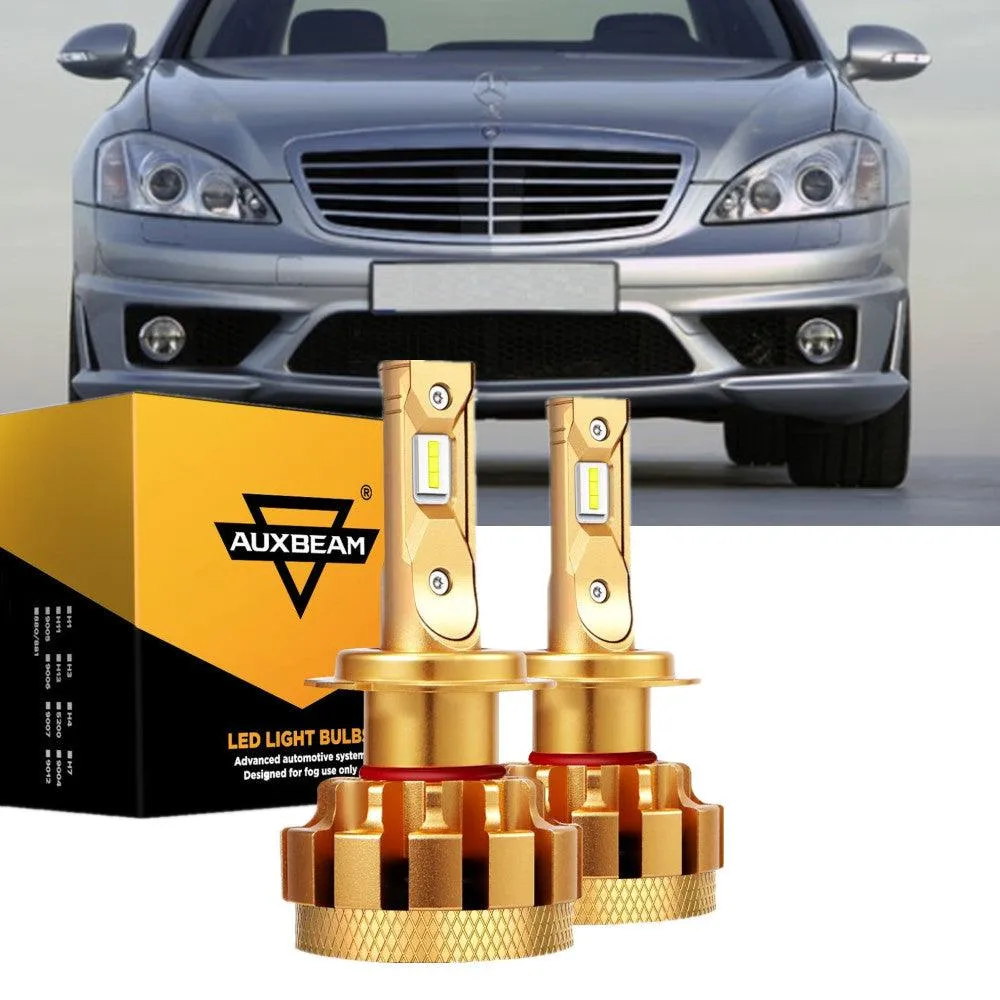 For 2006 Mercedes-Benz S65 AMG with Halogen Headlamps F-16 Plus Series Built-in Canbus LED Light Bulbs High Low Beam Bundle
