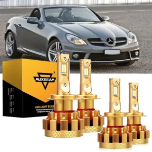 For 2009-2016 Mercedes-Benz SLK300 with Halogen Headlamps F-16 Plus Series Built-in Canbus LED Light Bulbs High Low Beam Bundle