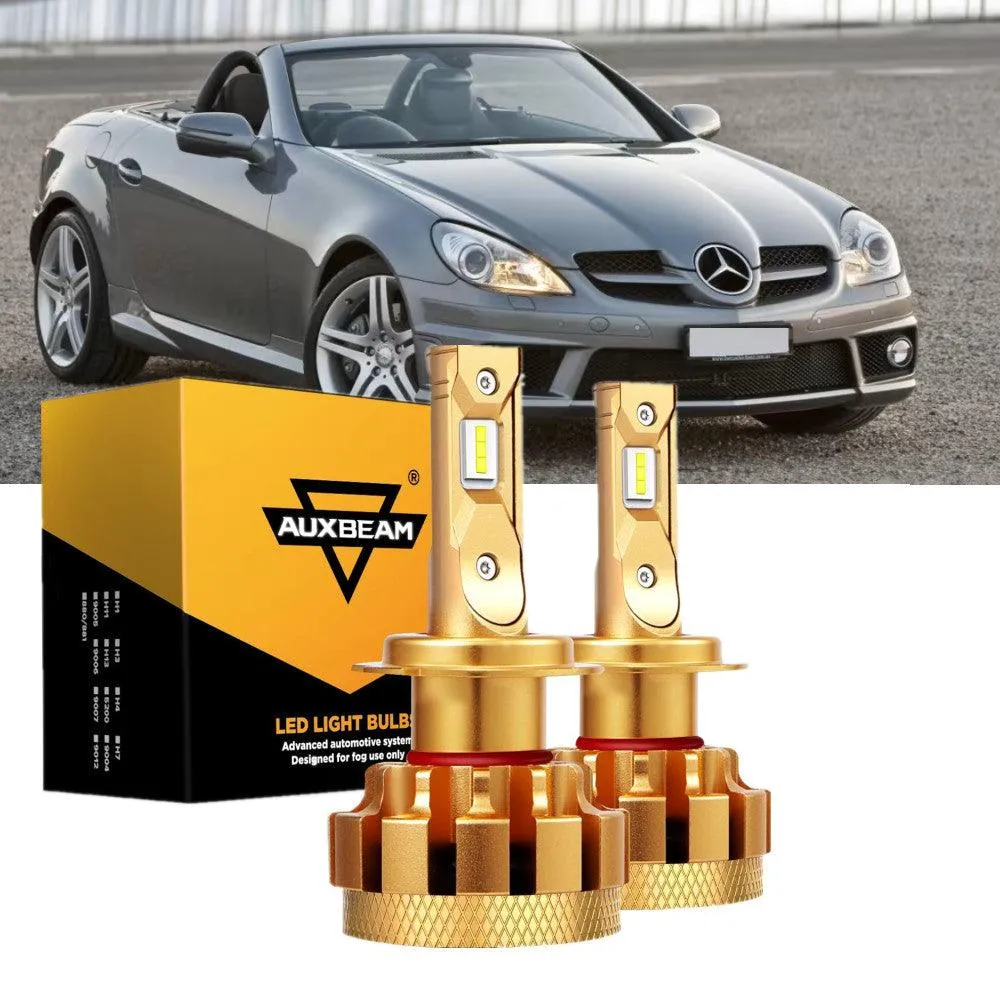 For 2009-2016 Mercedes-Benz SLK300 with Halogen Headlamps F-16 Plus Series Built-in Canbus LED Light Bulbs High Low Beam Bundle