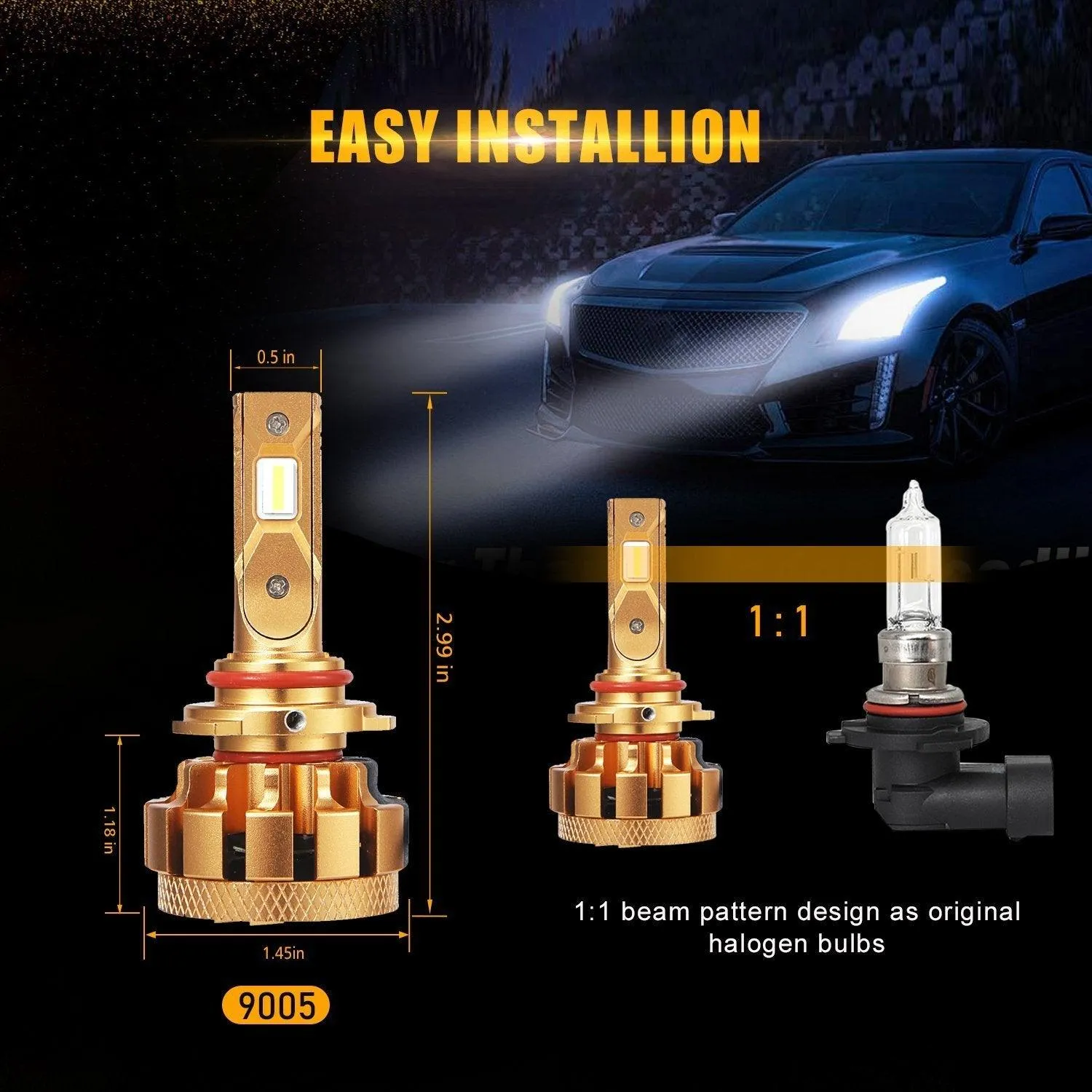 For 2010-2019 Mazda 3(with Halogen Capsule headlamps) F-16 Plus Series Built-in Canbus Automotive Grade 14000LM LED Light Bulbs High Low Beam Bundle