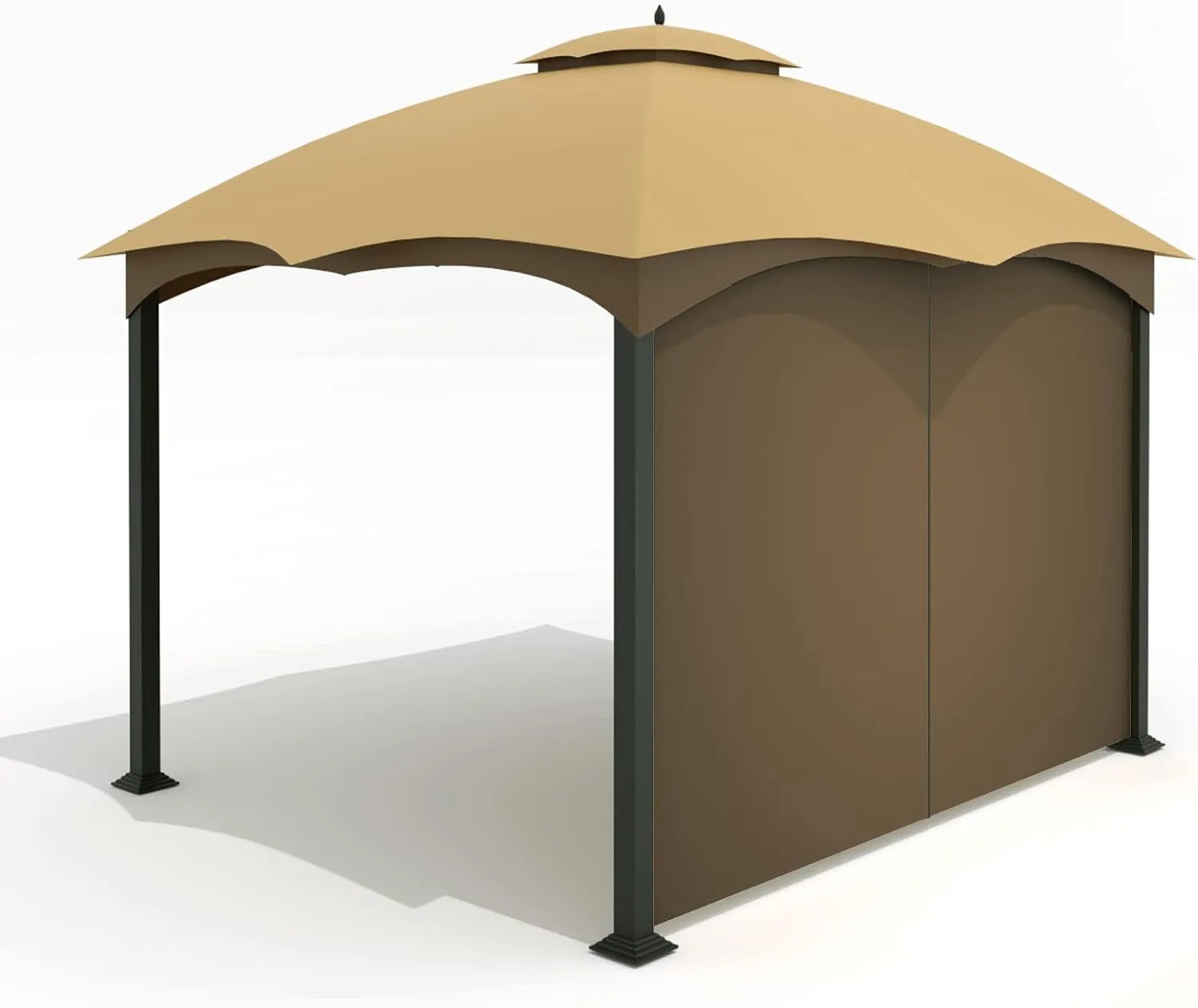 Gazebo Replacement Privacy Curtain with Zipper Outdoor Universal Privacy Panel Sidewall for 10' X 12' Gazebo (Brown)