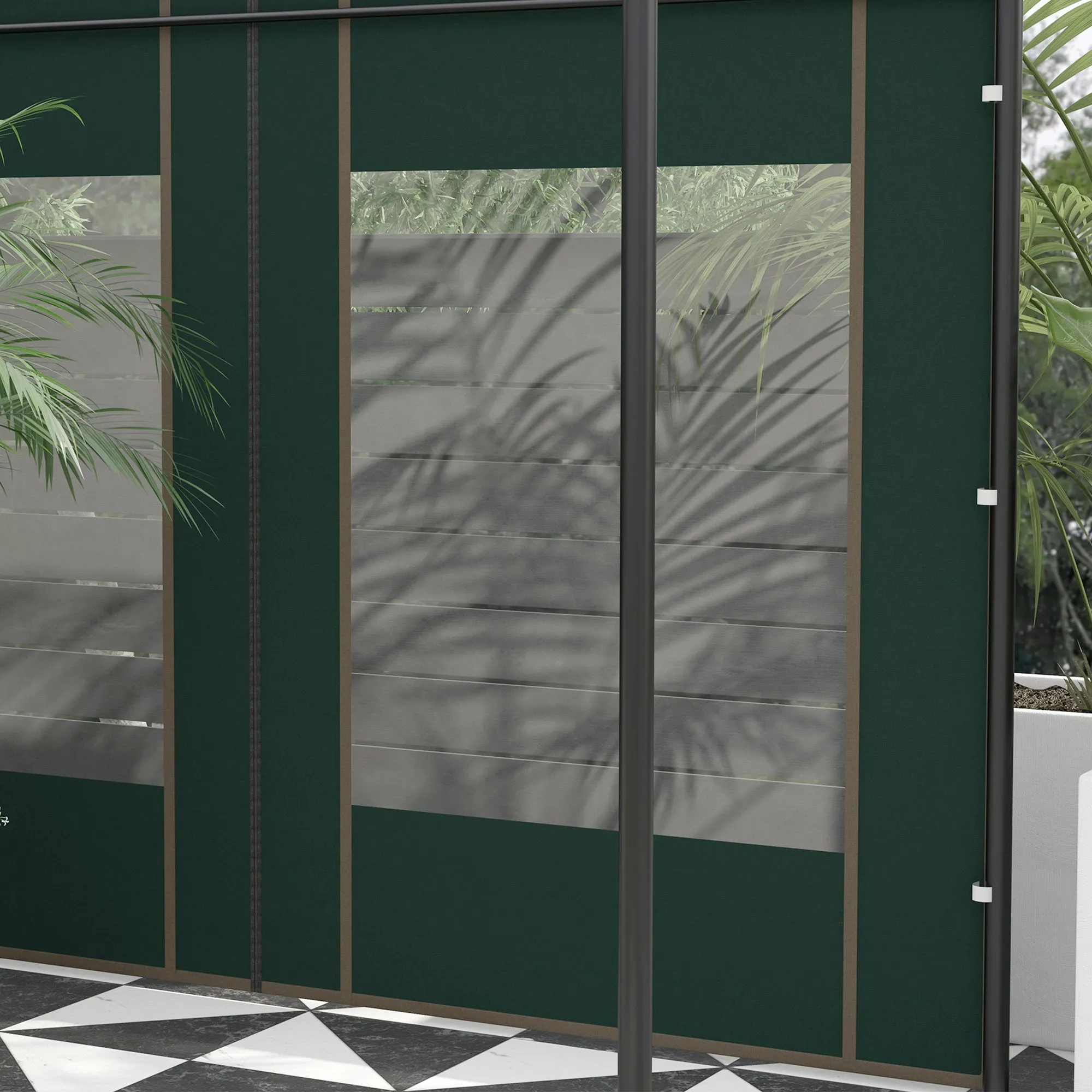 Gazebo Side Panels, 2 Pack Sides Replacement, for 3x3(m) or 3x6m Pop Up Gazebo, with Doors and Windows, Green