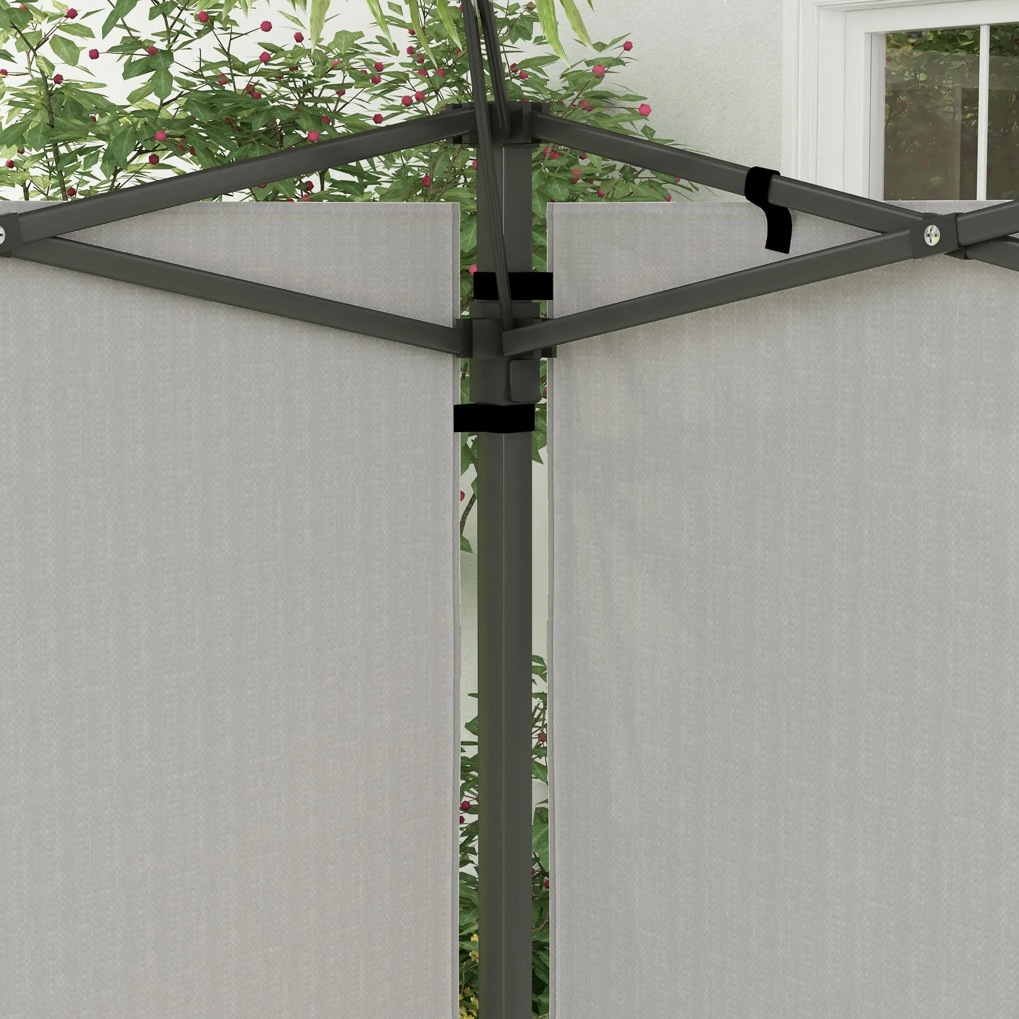 Gazebo Side Panels, Sides Replacement with Window for 3x3(m) or 3x6m Gazebo Canopy, 2 Pack, White