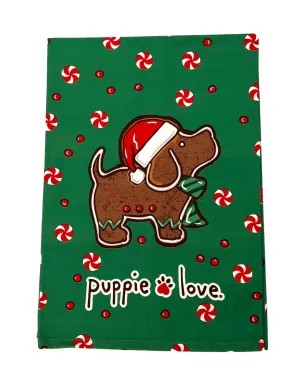 GINGERBREAD PUP TEA TOWEL