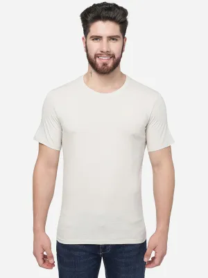 Grey Solid Slim Fit T-Shirt | JadeBlue